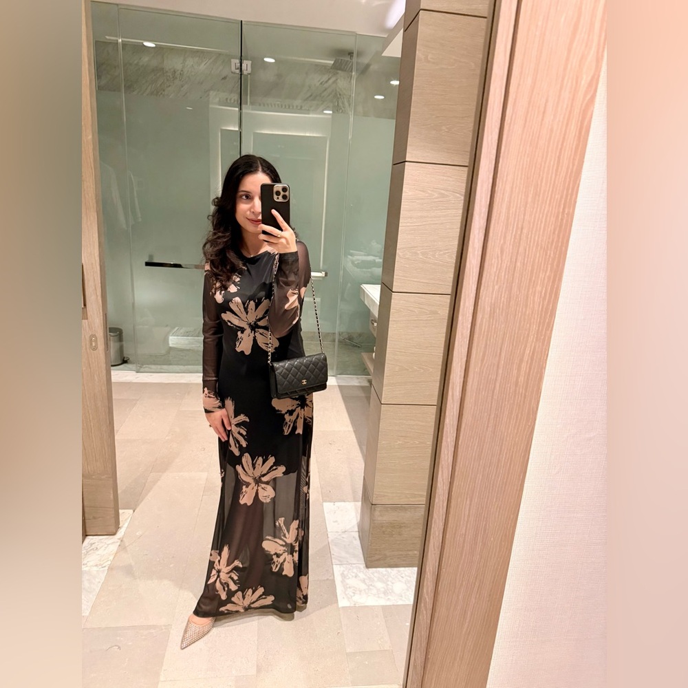 Elegant Black Floral Maxi Dress